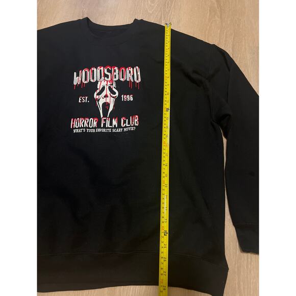 Woodsboro Horror Film Club Sweatshirt Men’s Size XL Black Blood Scream - Picture 3 of 5